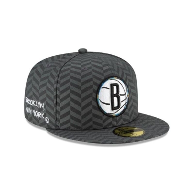 Grey Brooklyn Nets Hat - New Era NBA City Edition Alt 59FIFTY Fitted Caps USA9687253